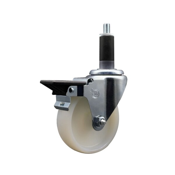 4'' Nylon Swivel 1-1/8'' Expanding Stem Caster with Brake